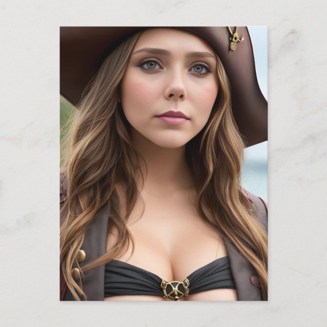 Sexy Pirate Lady Postcard (Front)