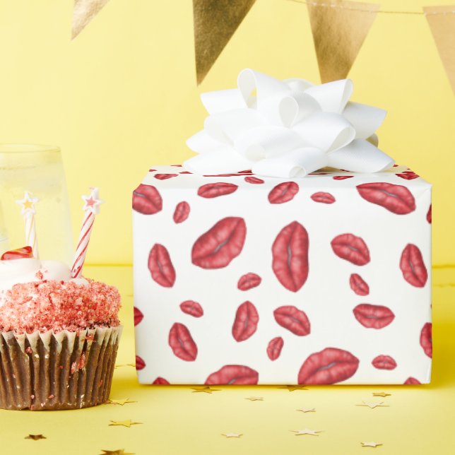 Sexy red lips  wrapping paper (Birthday Party)