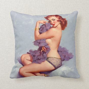 Sexy Redhair Pinup Throw Pillow by RetroAndVintage at Zazzle