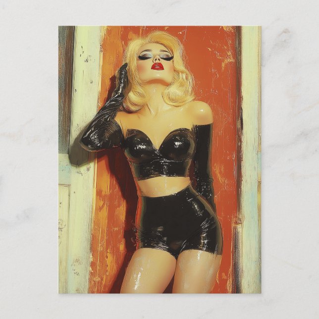 Sexy Retro Blond Woman Postcard (Front)