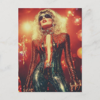 Sexy Rocker Lady Singer Postcard