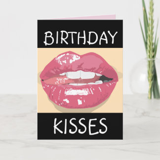 SEXY ROMANTIC LIPS BIRTHDAY Greeting Card HUSBAND