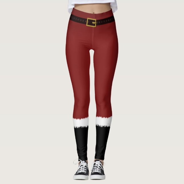 Sexy Santa helper girl, cute Christmas theme v5 Leggings (Front)