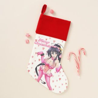 Sexy Santa Marry Cristmas Pink Heart Anime Diva Christmas Stocking
