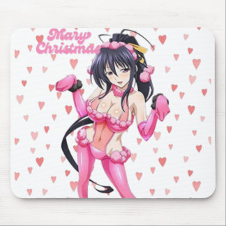 Sexy Santa Marry Cristmas Pink Heart Anime Diva Mouse Pad