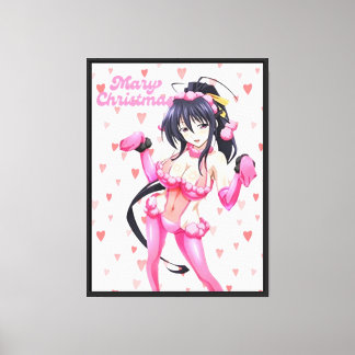 Sexy Santa Marry Cristmas Wrapped Anime Girl Canvas Print
