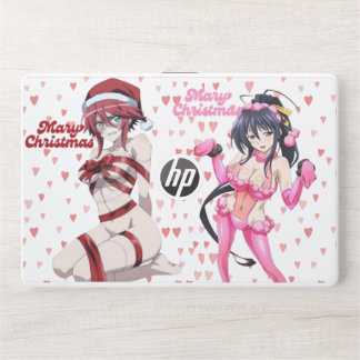 Sexy Santa Marry Cristmas Wrapped Anime Girl HP Laptop Skin