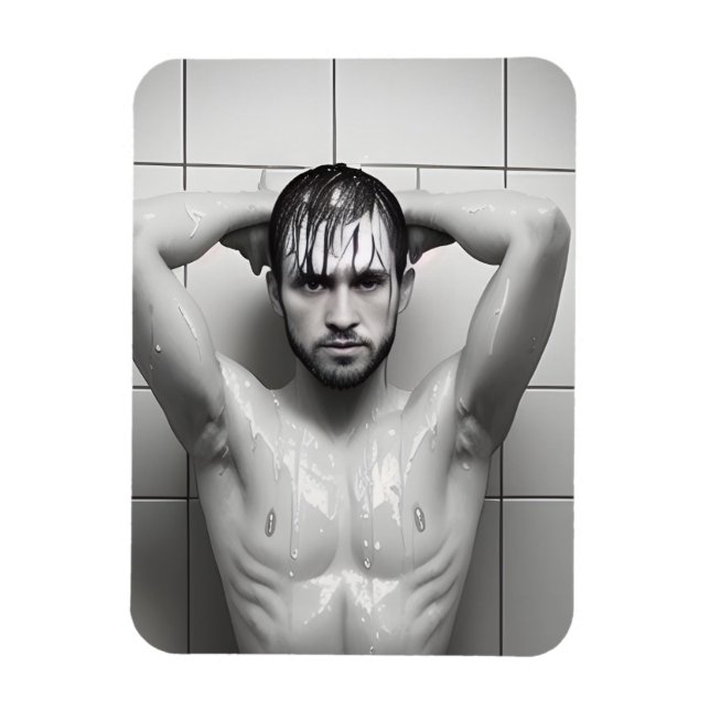 Sexy Shower Man Magnet (Vertical)