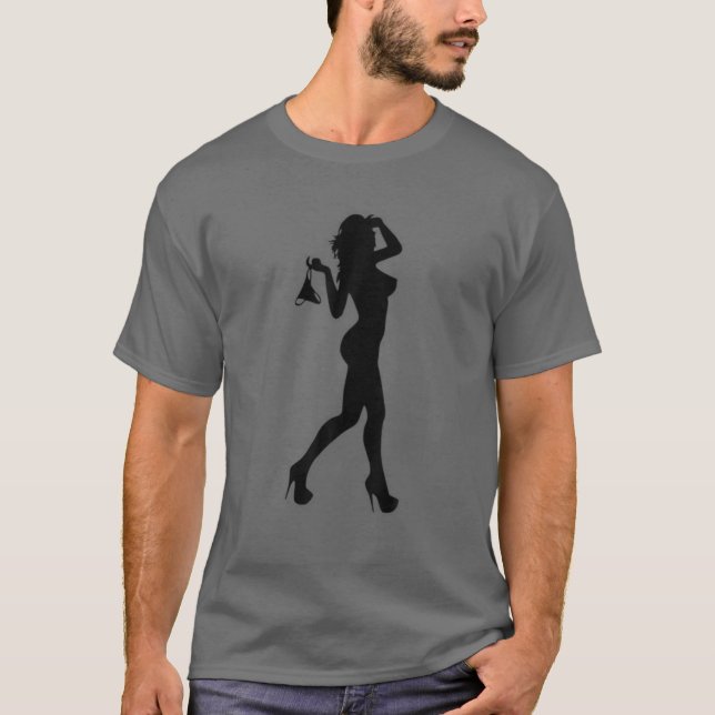 Sexy Silhouette Of A Woman, Thong Motif , Party Ar T-Shirt (Front)