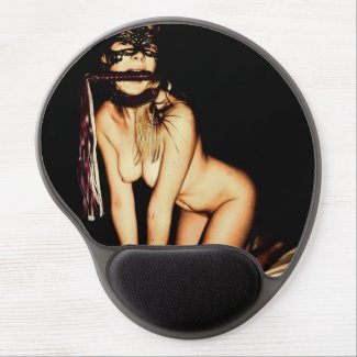 Sexy submissive girl with whip, erotic photography gel mouse pad