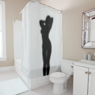 Sexy under shower, woman body silhouette art shower curtain