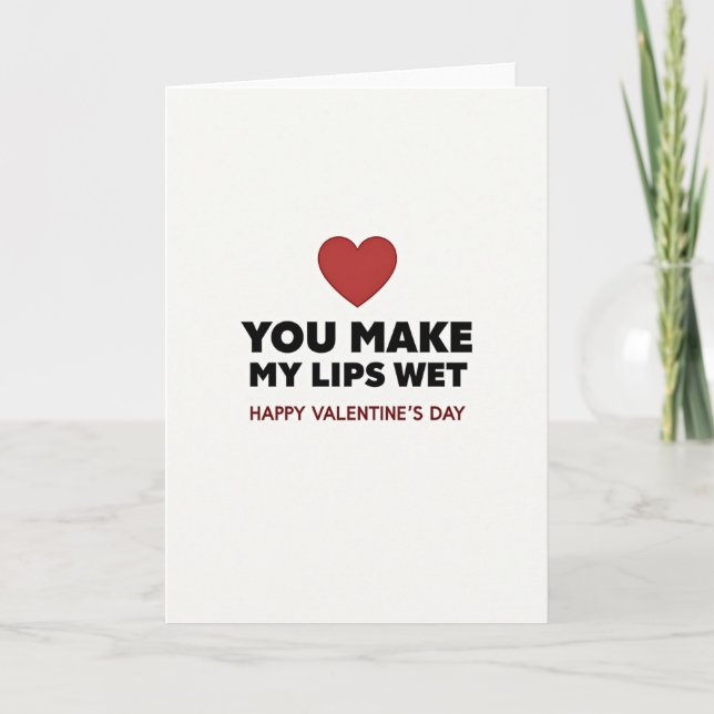 Sexy Valentine Wet Lips Card (Front)