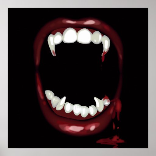 Sexy Vampire Fangs Halloween Poster | Zazzle