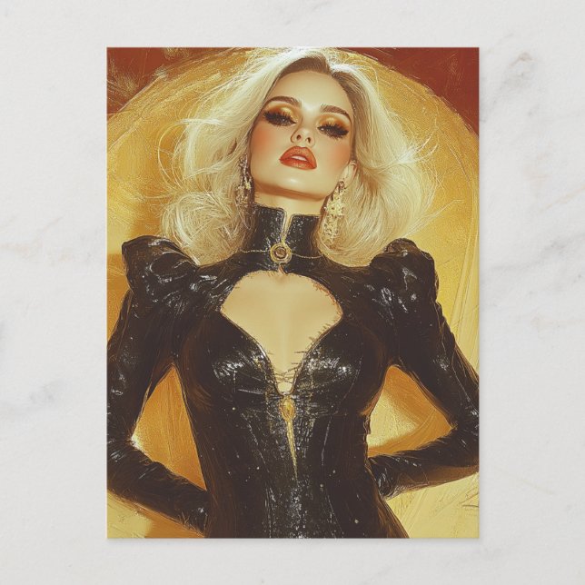 Sexy Vintage Blond Woman Postcard (Front)
