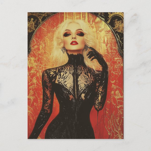 Sexy Vintage Blond Woman Postcard (Front)
