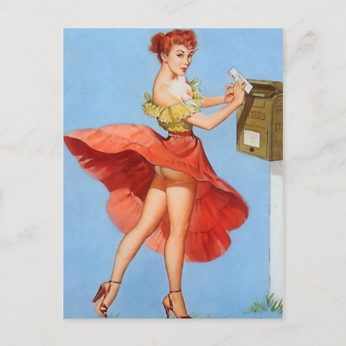 Sexy Vintage Pin Up Girl Postcard