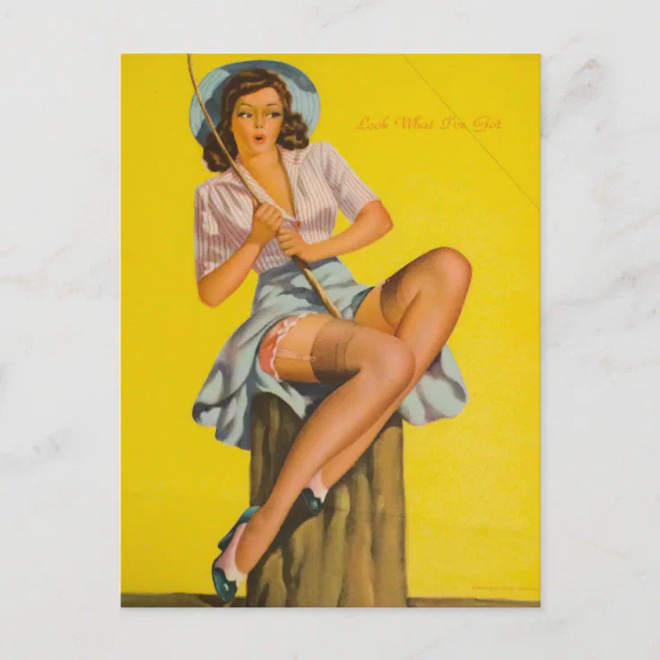 Sexy Vintage Pin Up Girl Postcard Zazzle