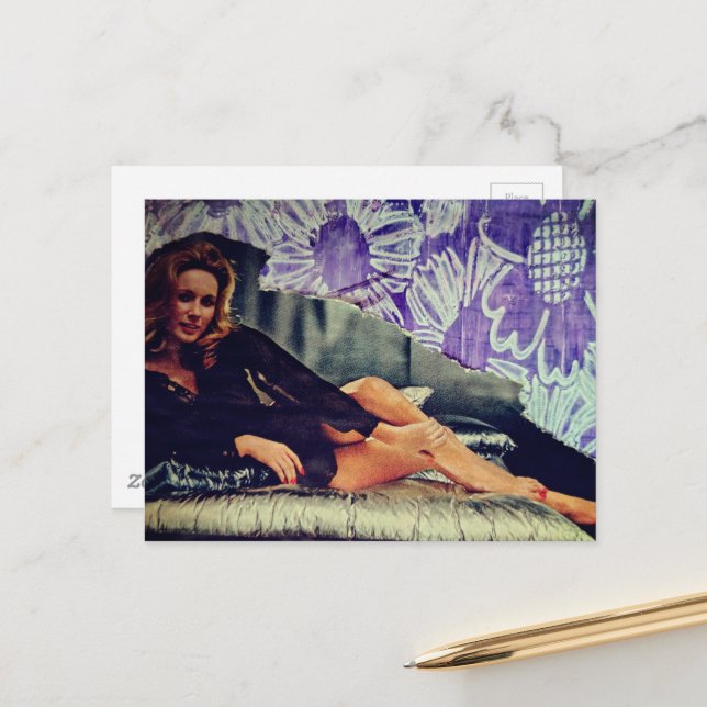 Sexy Woman from 1969 Collage  Postcard (Front/Back In Situ)