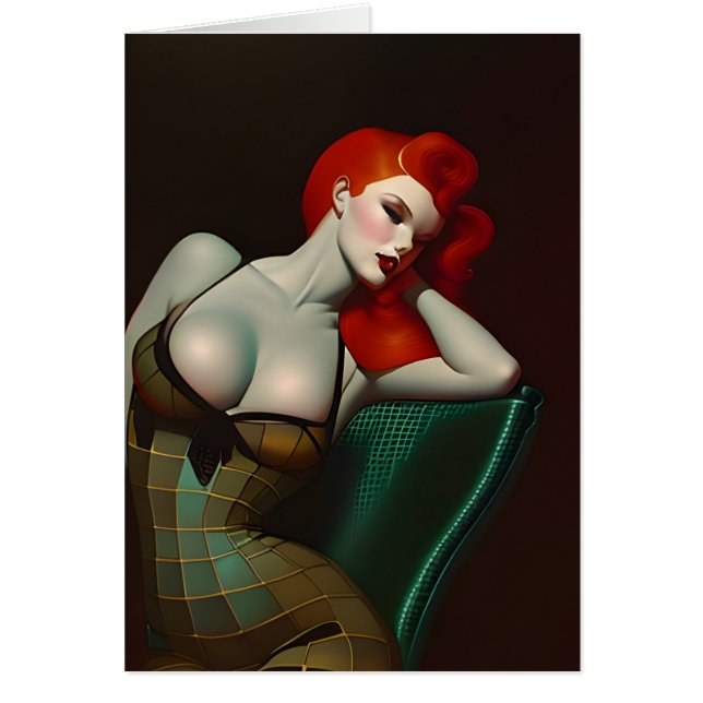 Sexy Woman in a Chair All Occasions Cards (Front)