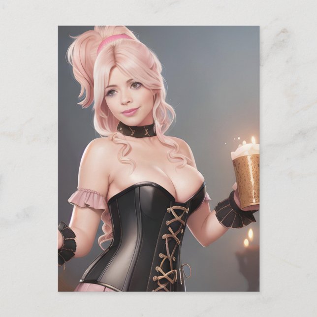 Sexy Woman Ren Fest Pirate Postcard (Front)