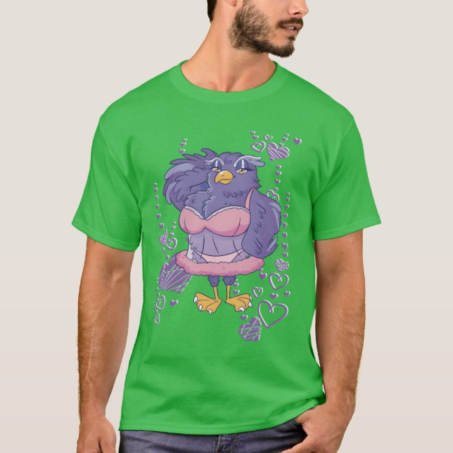 Sey owl bird woman mom retro T-Shirt (Front)