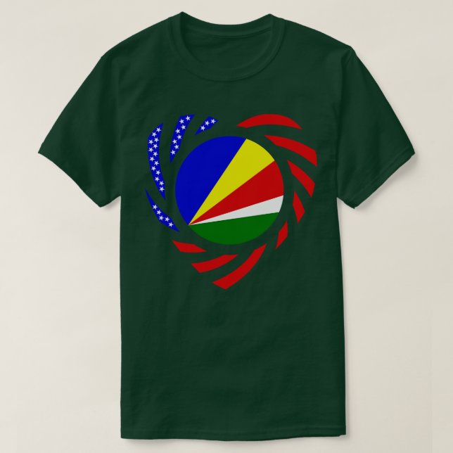 Seychelles American Multinational Patriot Flag Hea T-Shirt (Design Front)