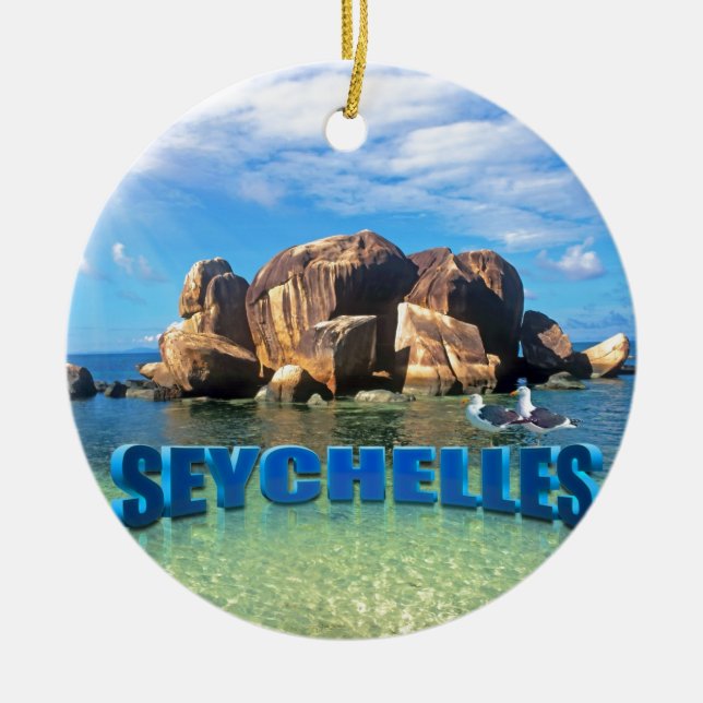 Seychelles Ceramic Ornament (Front)