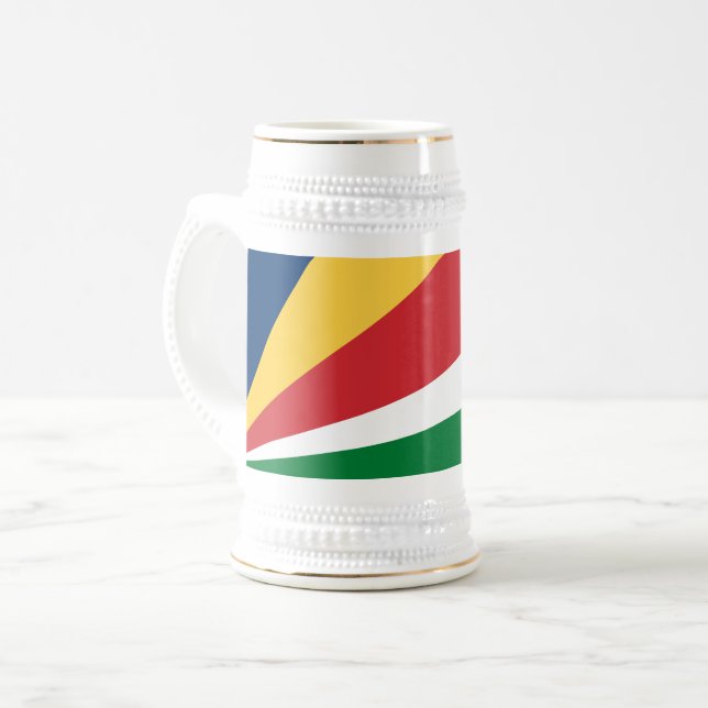 Seychelles Flag Beer Stein (Front Left)