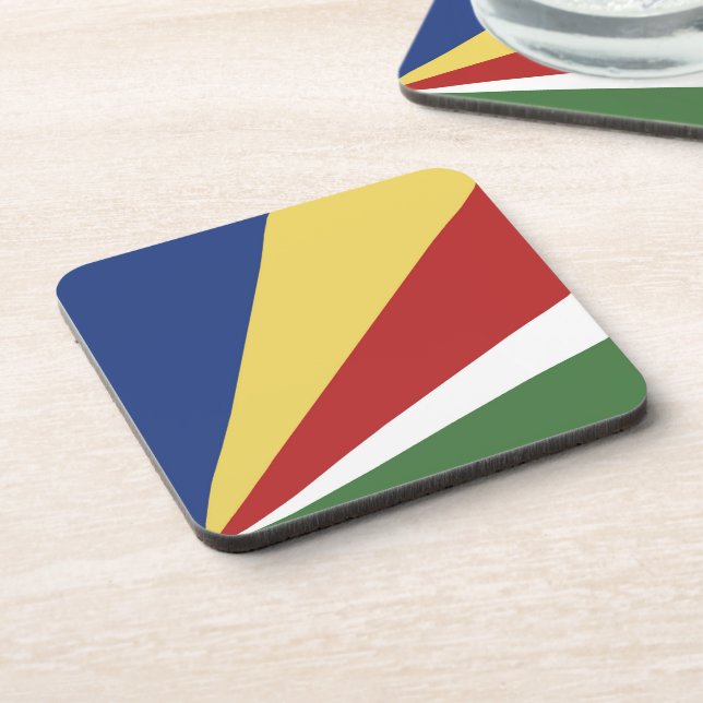 Seychelles flag beverage coaster (Left Side)
