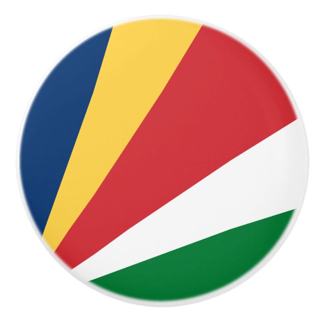 Seychelles Flag Ceramic Knob (Front)