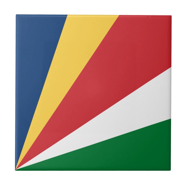 Seychelles Flag Ceramic Tile (Front)