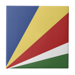 Seychelles flag ceramic tile