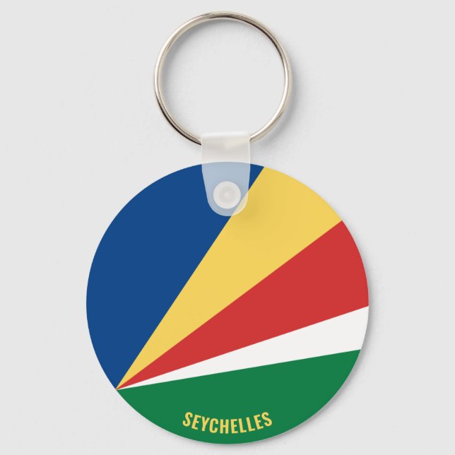Seychelles Flag Charming Patriotic Keychain (Front)