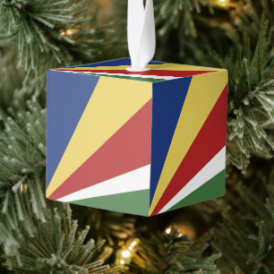 Seychelles flag cube ornament
