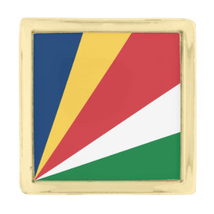 Seychelles Flag Gold Finish Lapel Pin