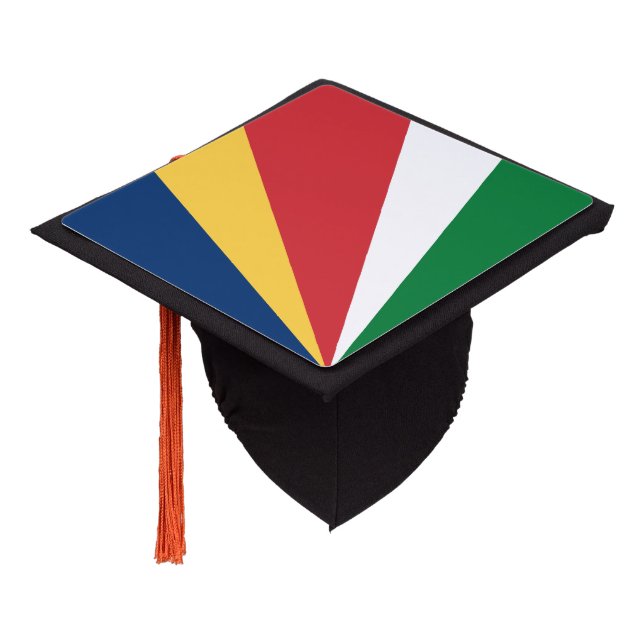 Seychelles Flag Graduation Cap Topper (Angled)