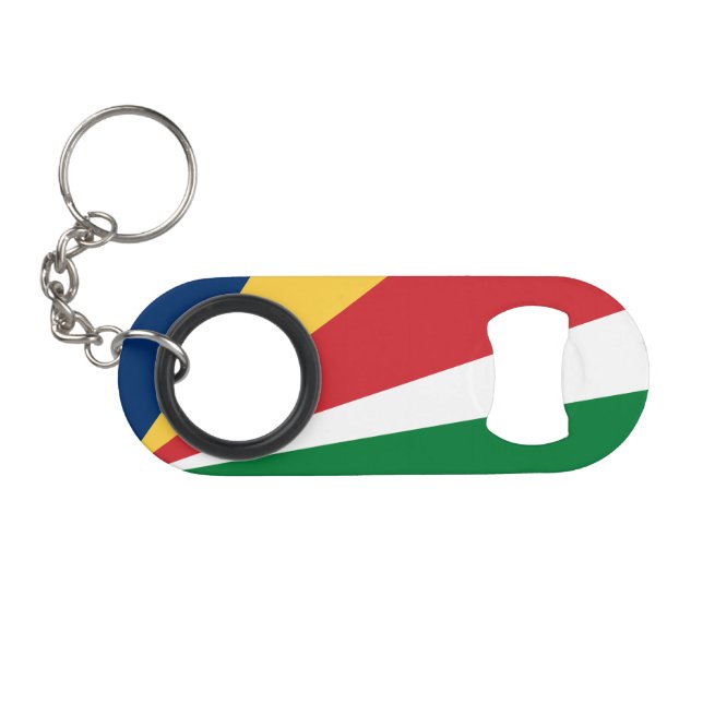 Seychelles Flag Keychain Bottle Opener (Front (Horizontal))