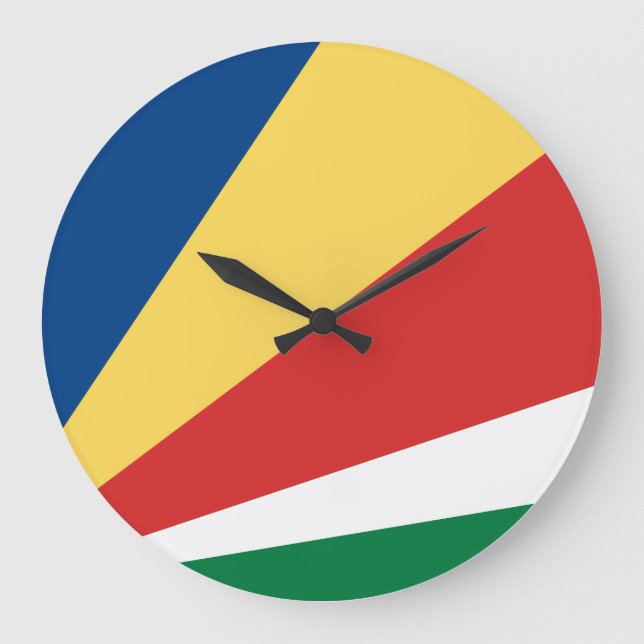 Seychelles Flag Large Clock (Front)