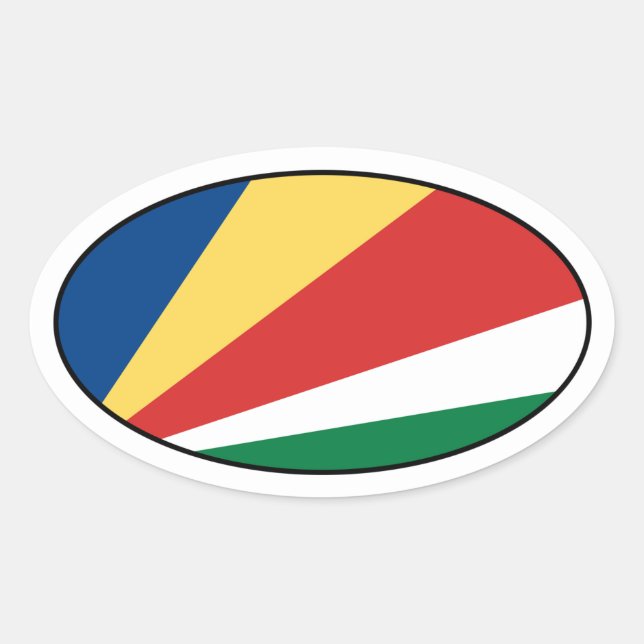 Seychelles Flag Oval Sticker (Front)
