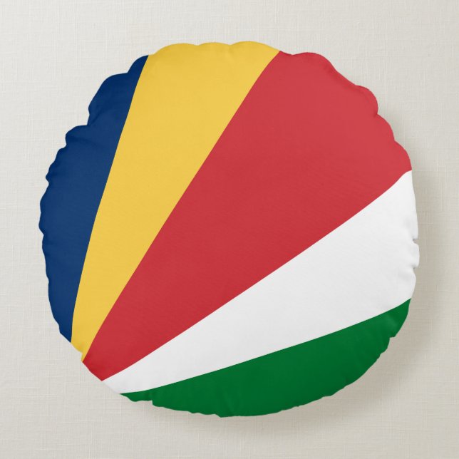 Seychelles Flag Round Pillow (Front)