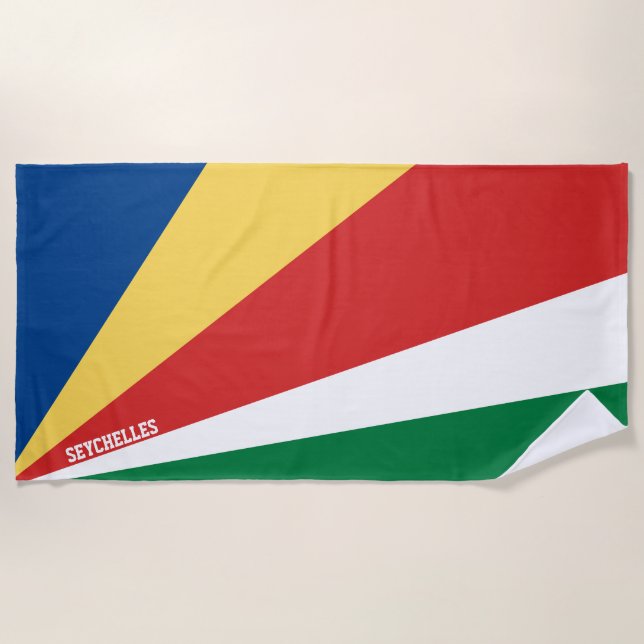 Seychelles Flag Splendid Patriotic Beach Towel (Front)