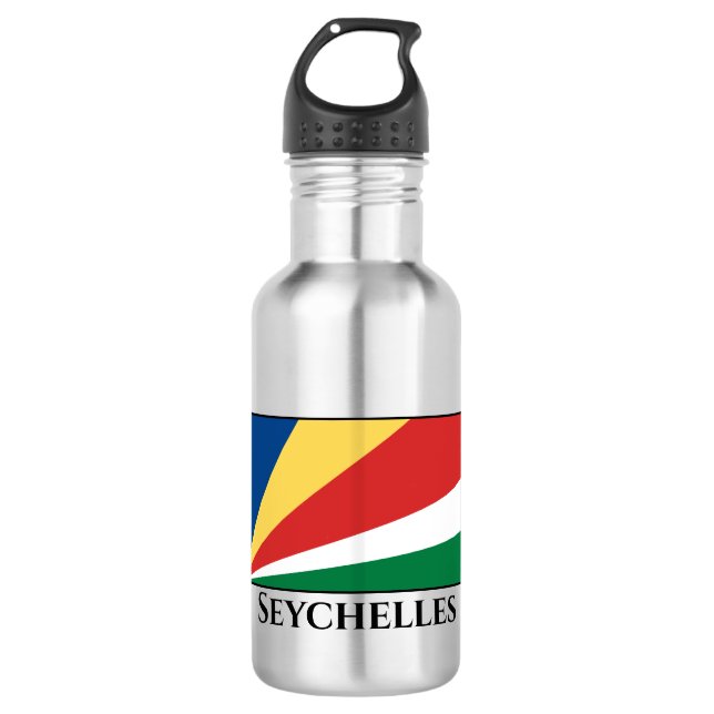 Seychelles Flag Stainless Steel Water Bottle (Front)