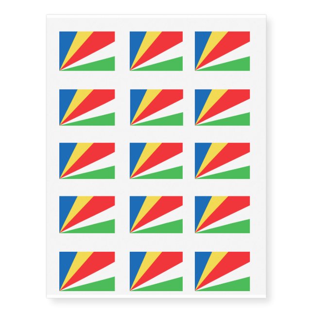 Seychelles Flag Temporary Tattoos (Front)