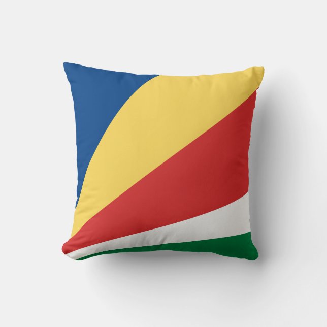 Seychelles Flag Throw Pillow (Front)