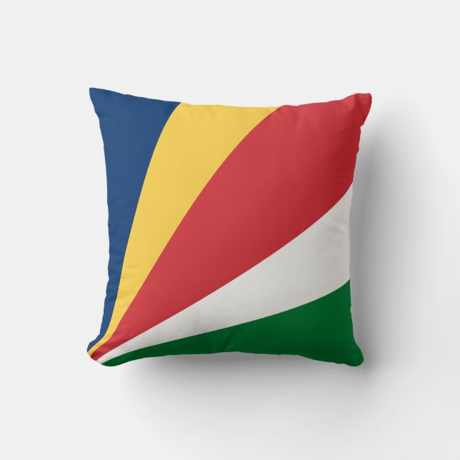 Seychelles Flag Throw Pillow (Front)