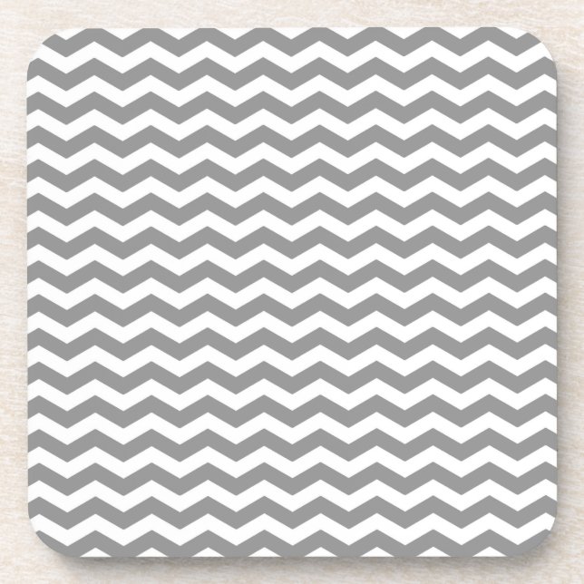 Seychelles Gray Wave Chevron Coaster (Front)