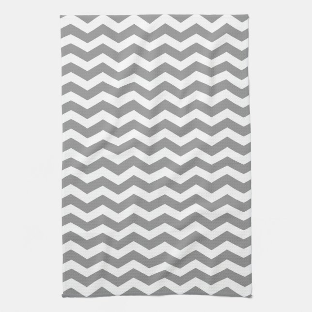 Seychelles Gray Wave Chevron Kitchen Towel (Vertical)