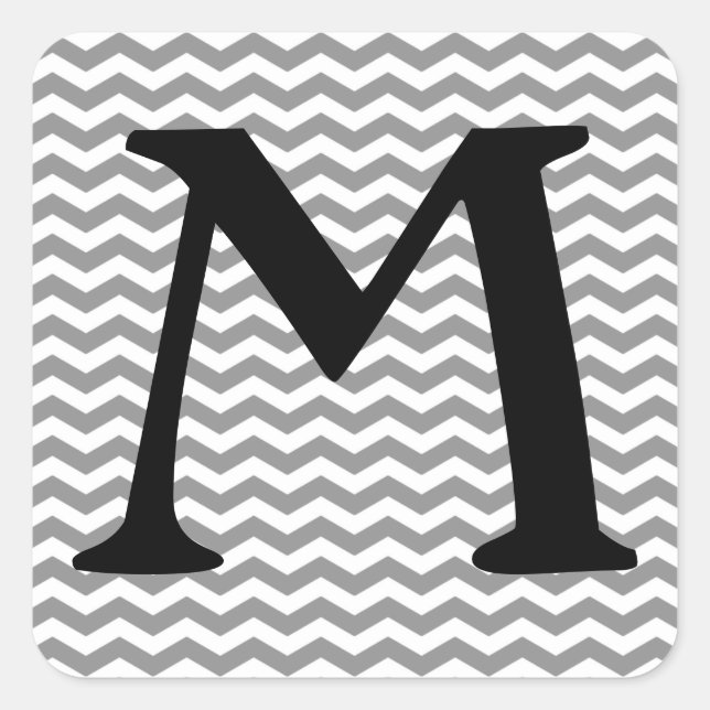 Seychelles Gray Wave Chevron Square Sticker (Front)