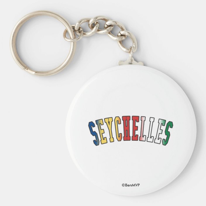 Seychelles in National Flag Colors Key Chain