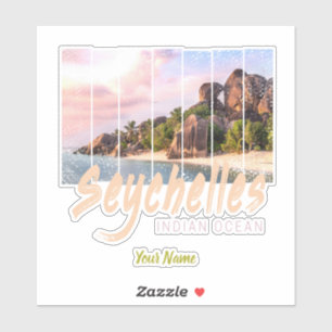 Seychelles Indian Ocean vintage sunset souvenir Sticker